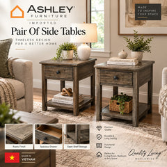 Imported American Ashley Furniture borlofeild Pair of Corner Table