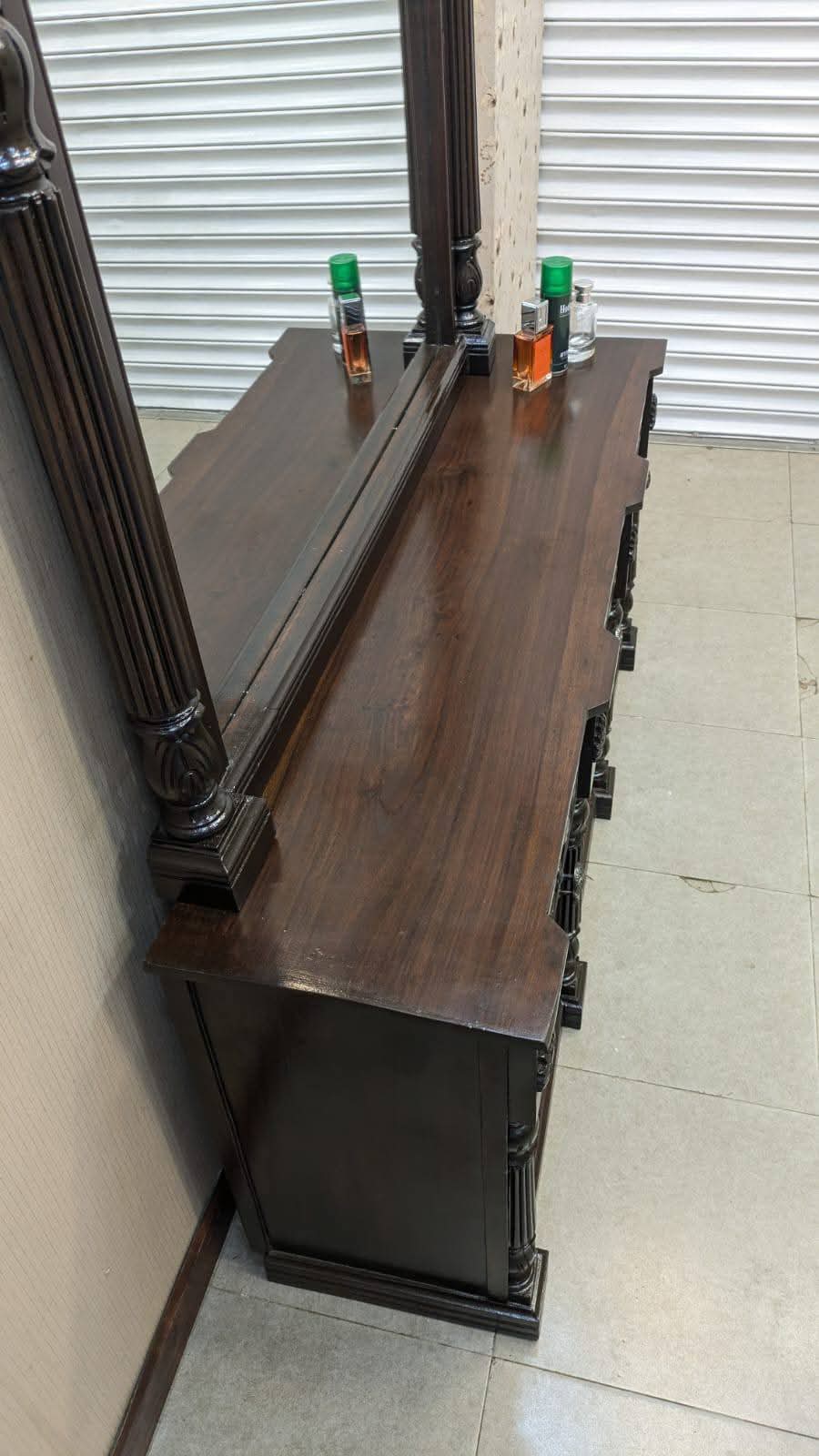 Solid Sheesham Wood King Size Bed Set