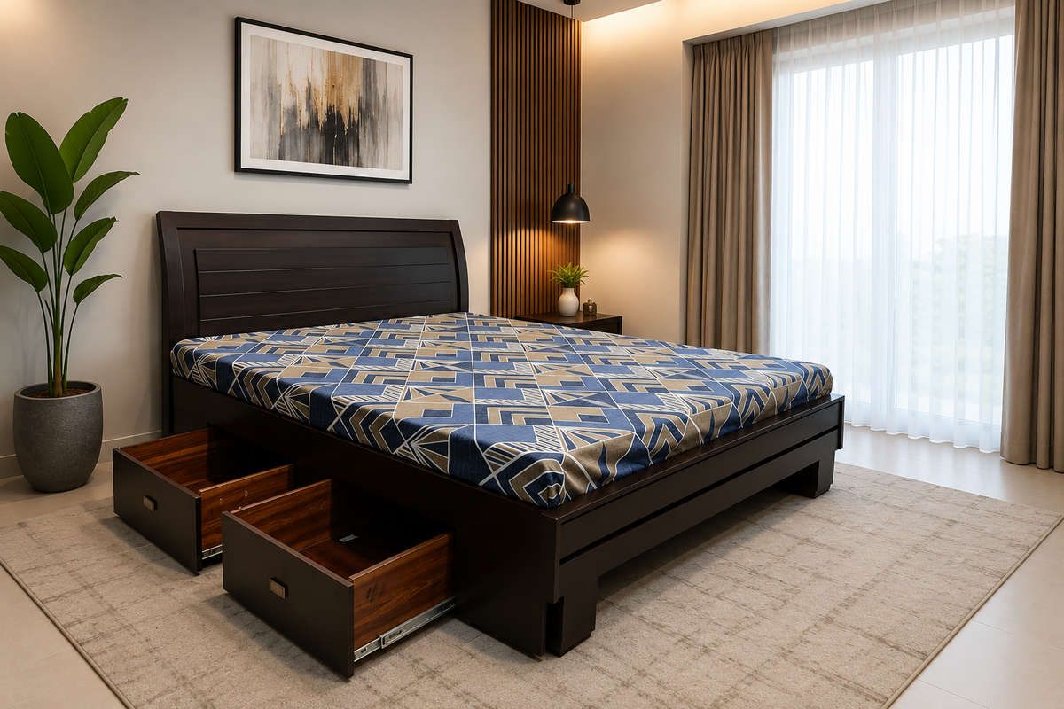 King Size Bed With Storage Drawers