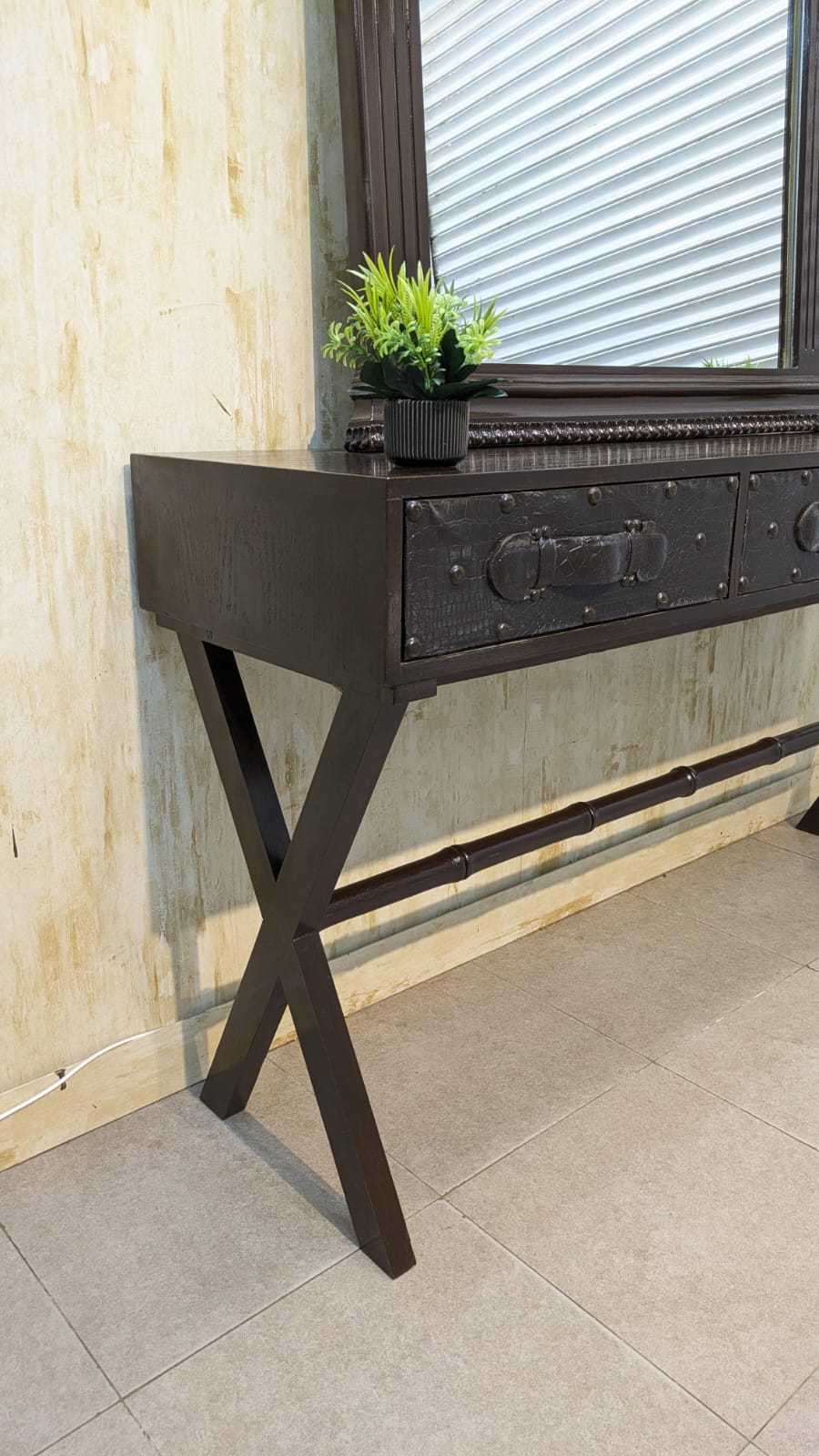 Console with Wall-Mounted Mirror