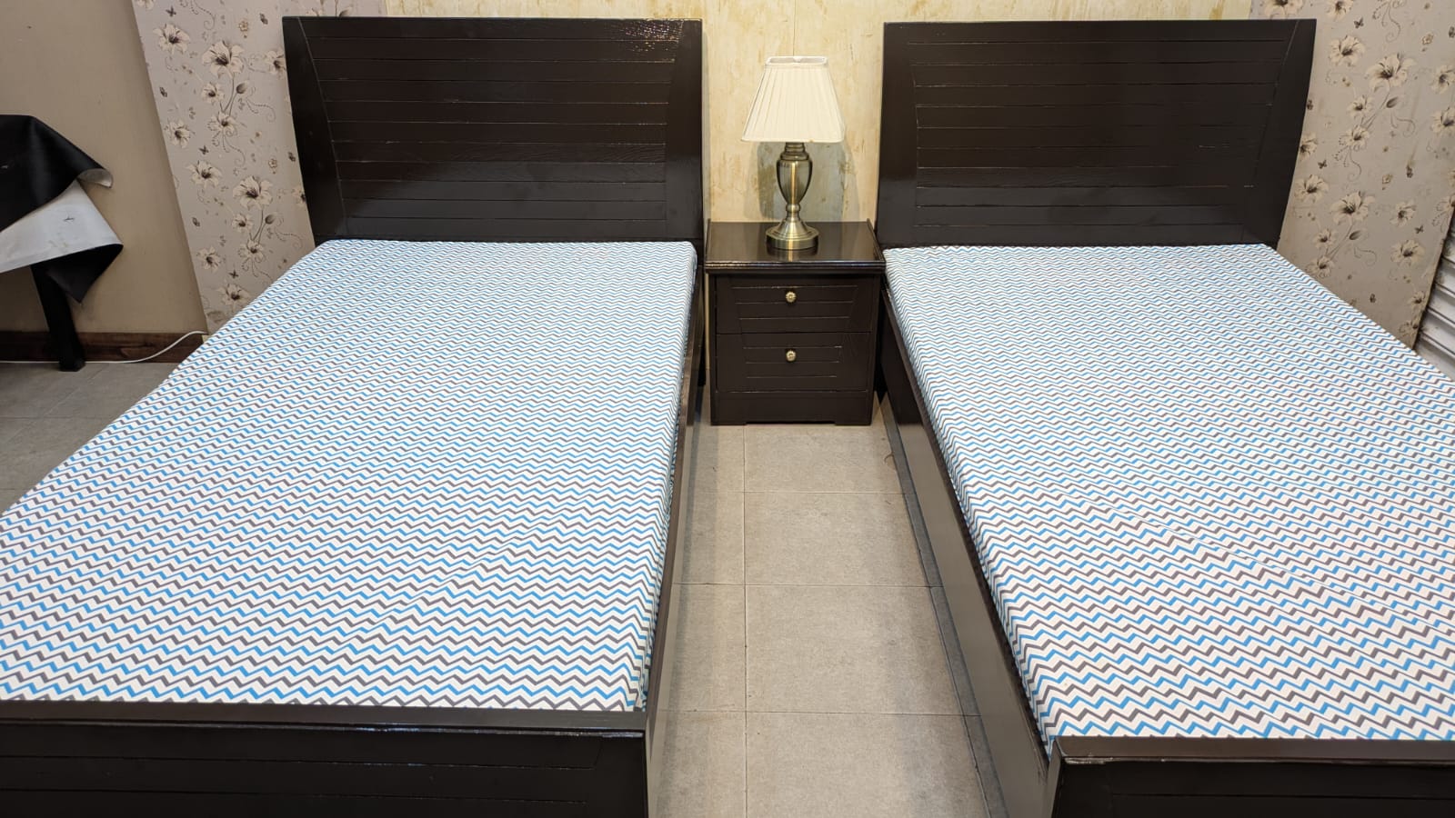Pair OF Single bed with 1 Side table