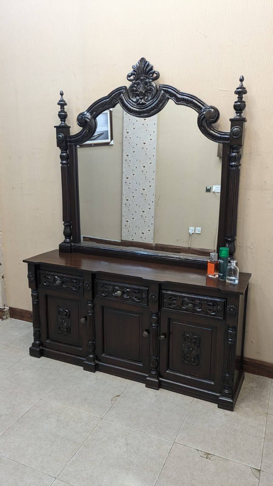 Solid Sheesham Wood King Size Bed Set