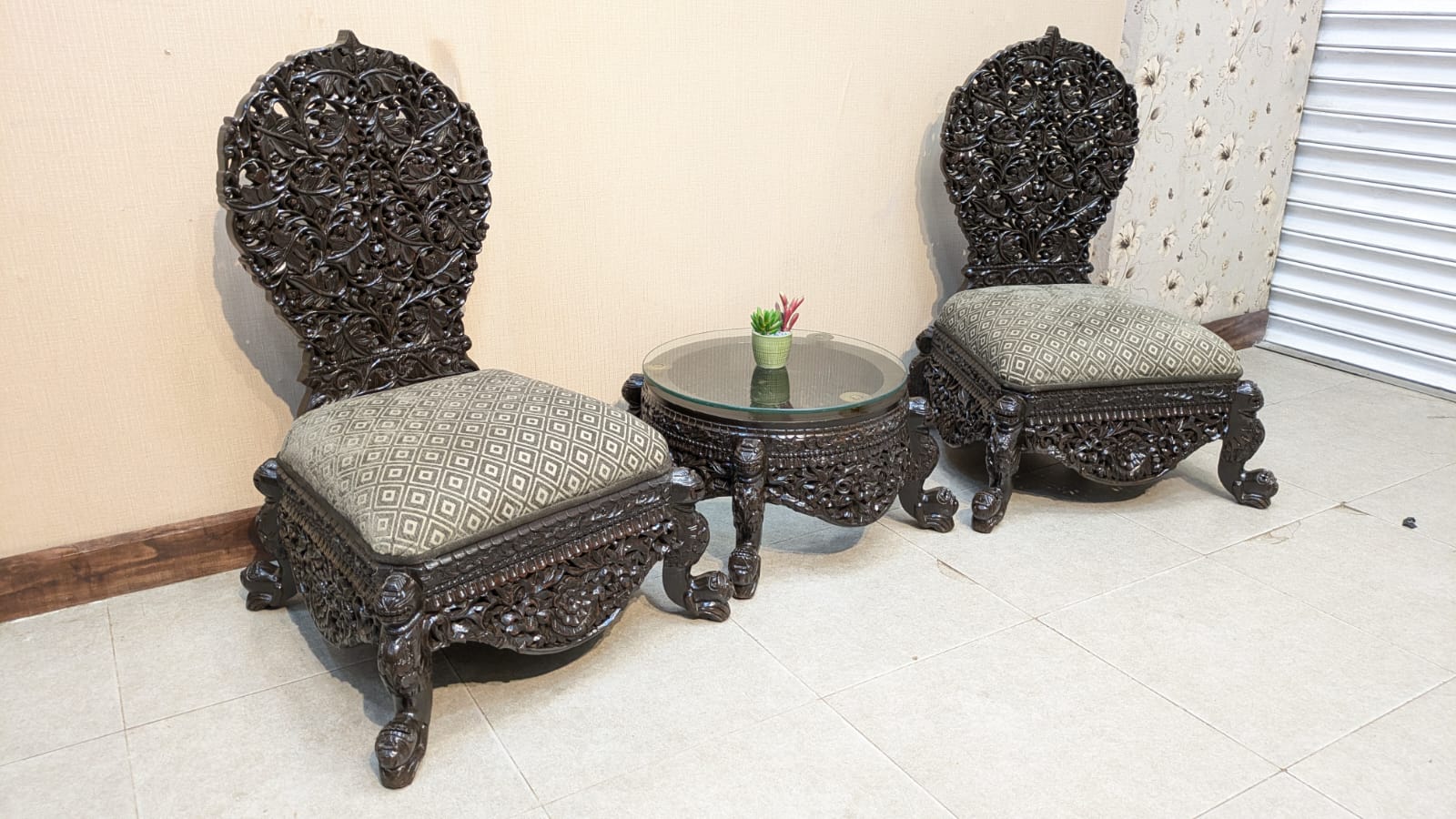 Vintage Pair Of Peri Chairs With Table
