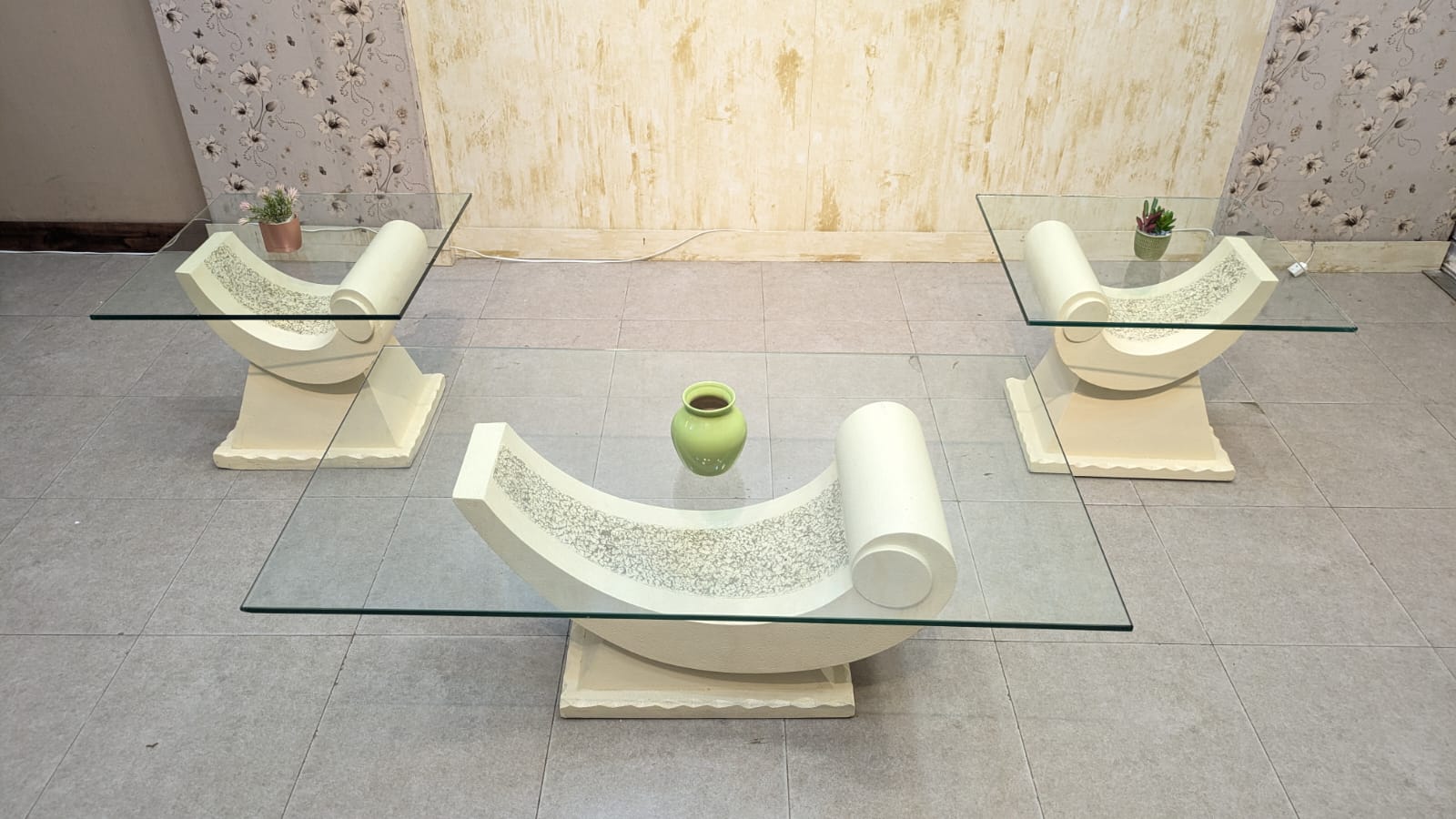 Center Table with 2 Side Tables