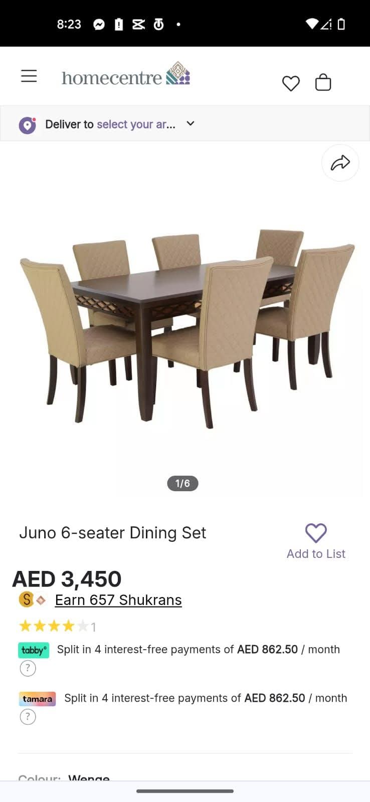🔥Imported🔥Home Center Dubai 6 Seater Dining Table
