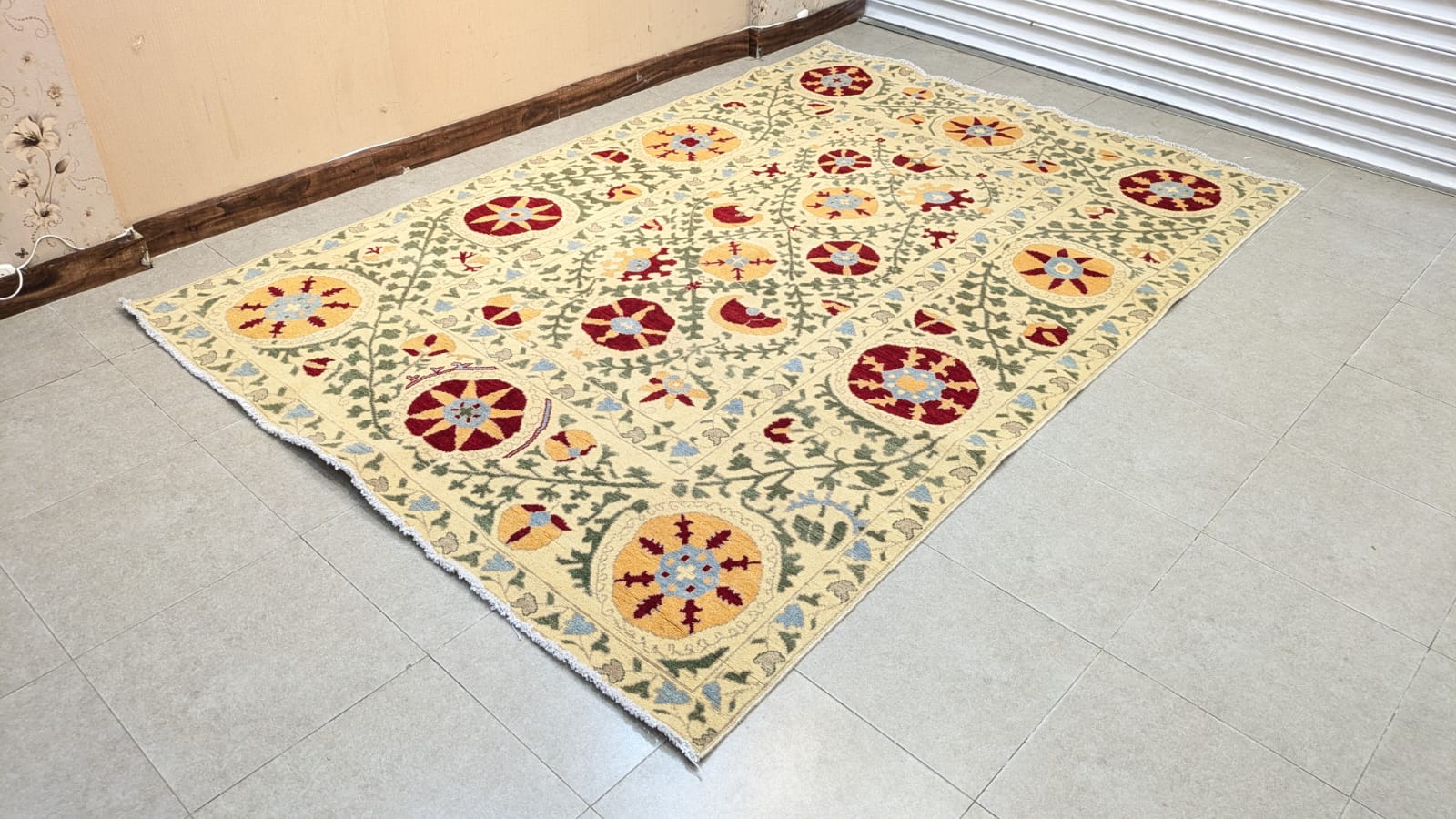 Imported Vintage Uzbekistan Suzani Hand Knotted Carpet