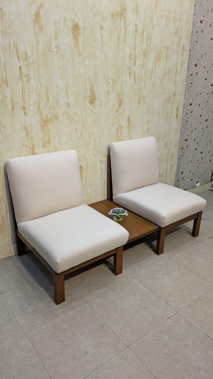 Solid Teak Wood Accent Chair Set