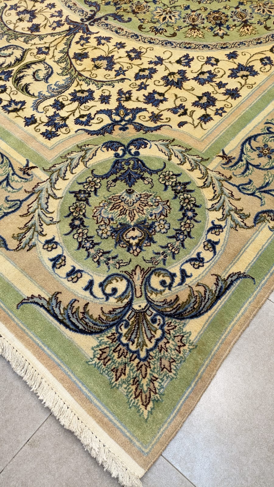 Vintage Persian Nain Hand Knotted Carpet