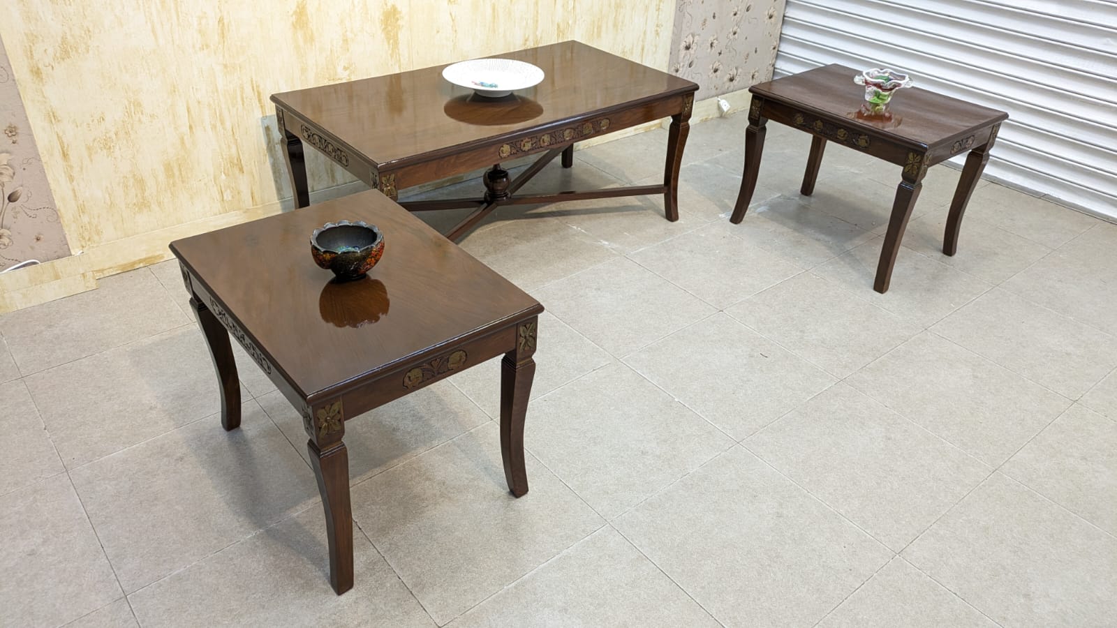 Center Table with 2 Side Tables Set