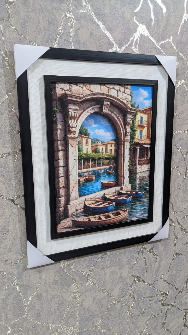 Wall Mounted Frame "Mediterranean Archway Escape"