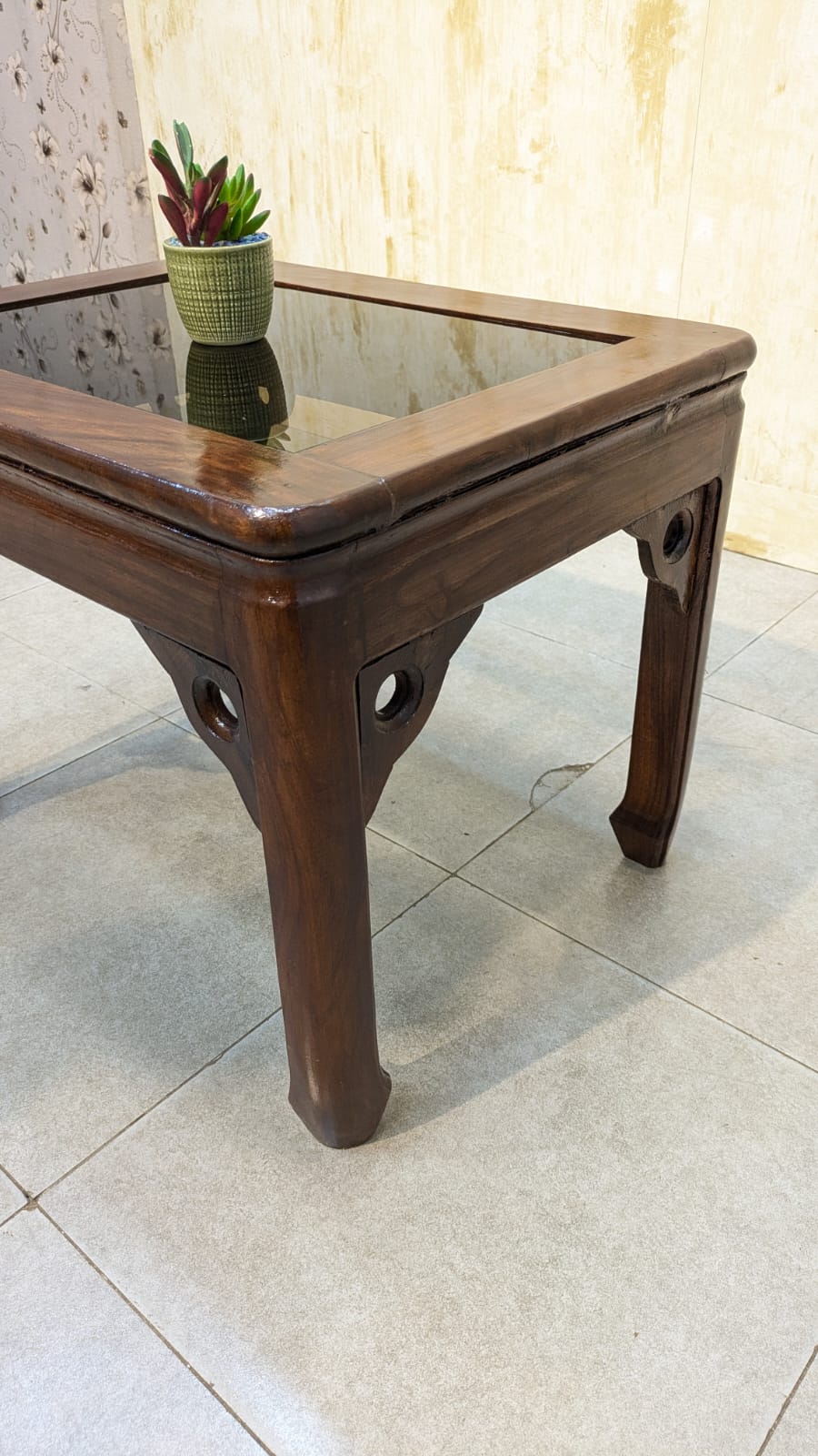 Solid Sheesham Wood Center Table Set