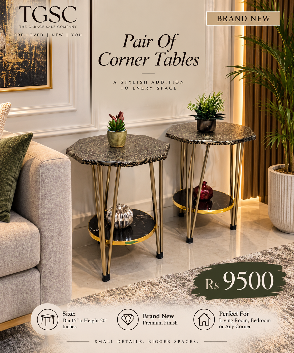 Brand New pair Of Corner Table