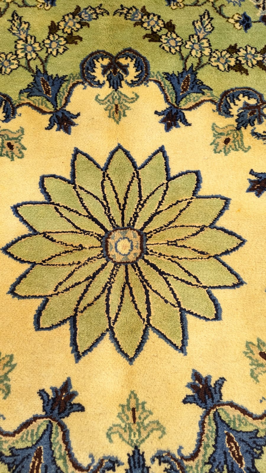 Vintage Persian Nain Hand Knotted Carpet