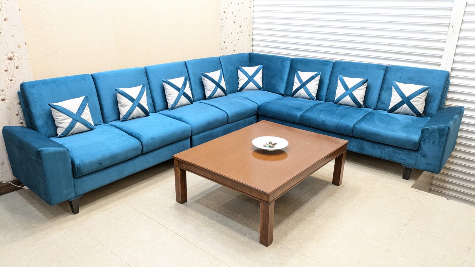 8 Seater L Shape Sofa Set