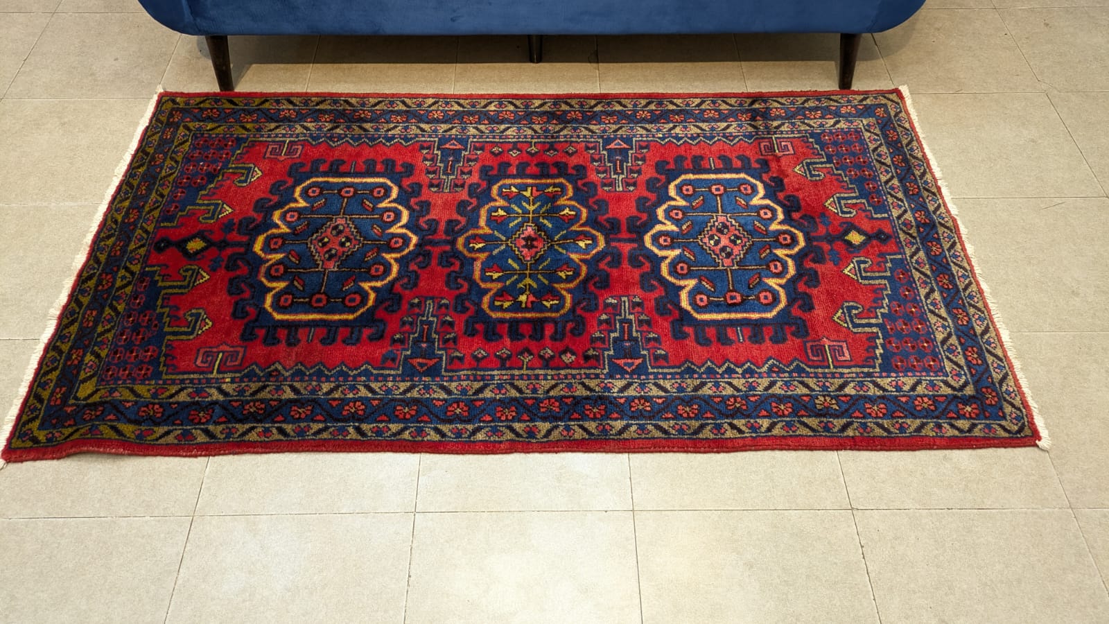 Vintage Persian Medallion Hand Knotted Carpet