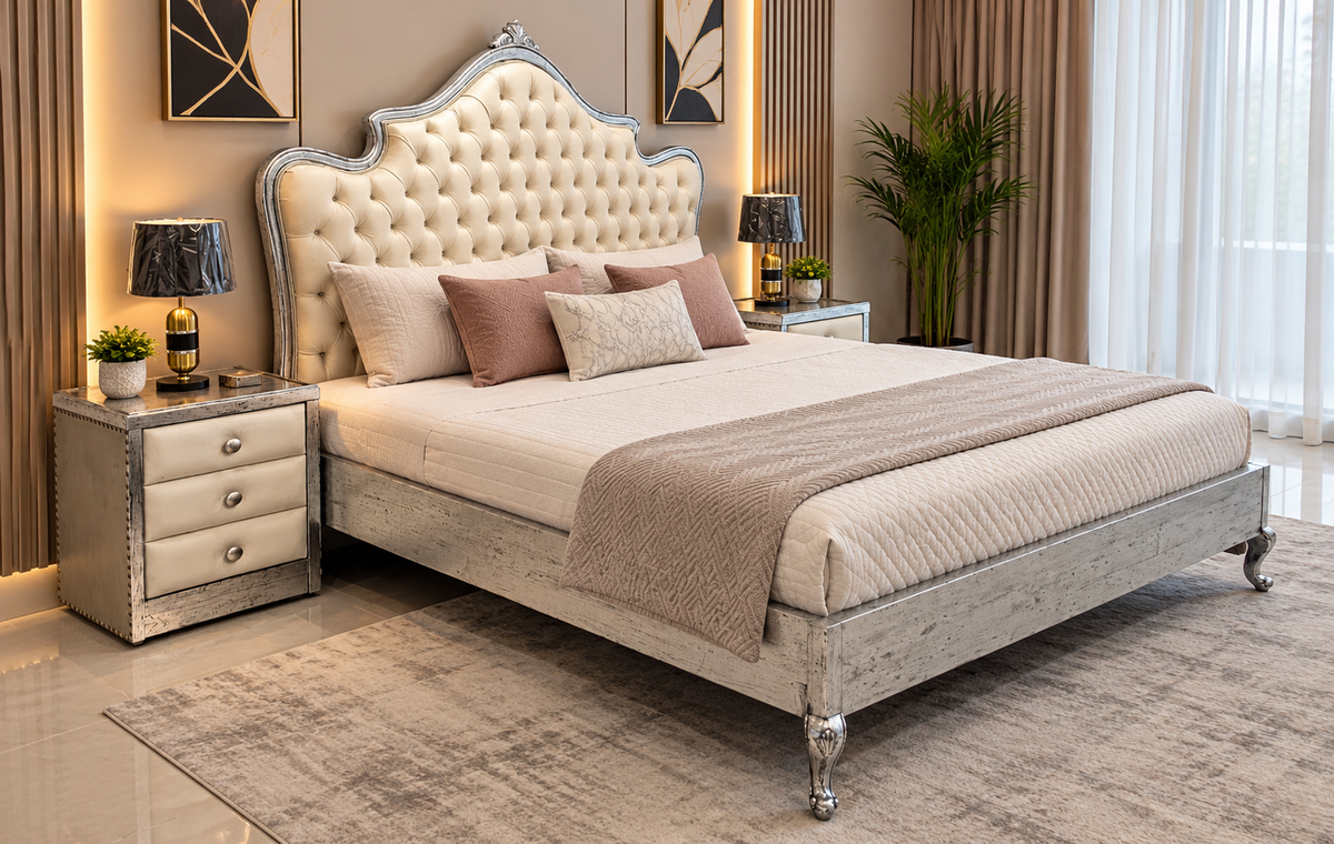 Brand New King Size Bed With 2 Side Table