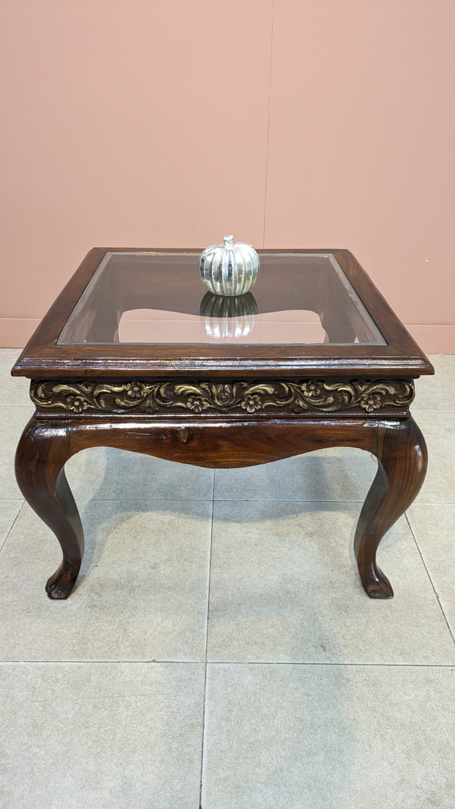 Solid Sheesham Wood Centre Table With 2 Side table Set