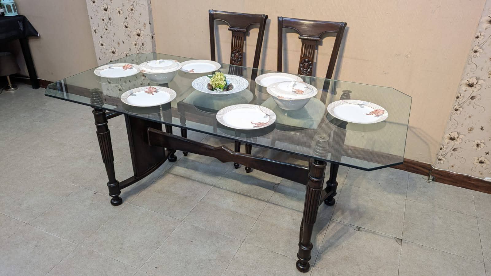 Solid Sheesham Wood 6 Seater Dining Table