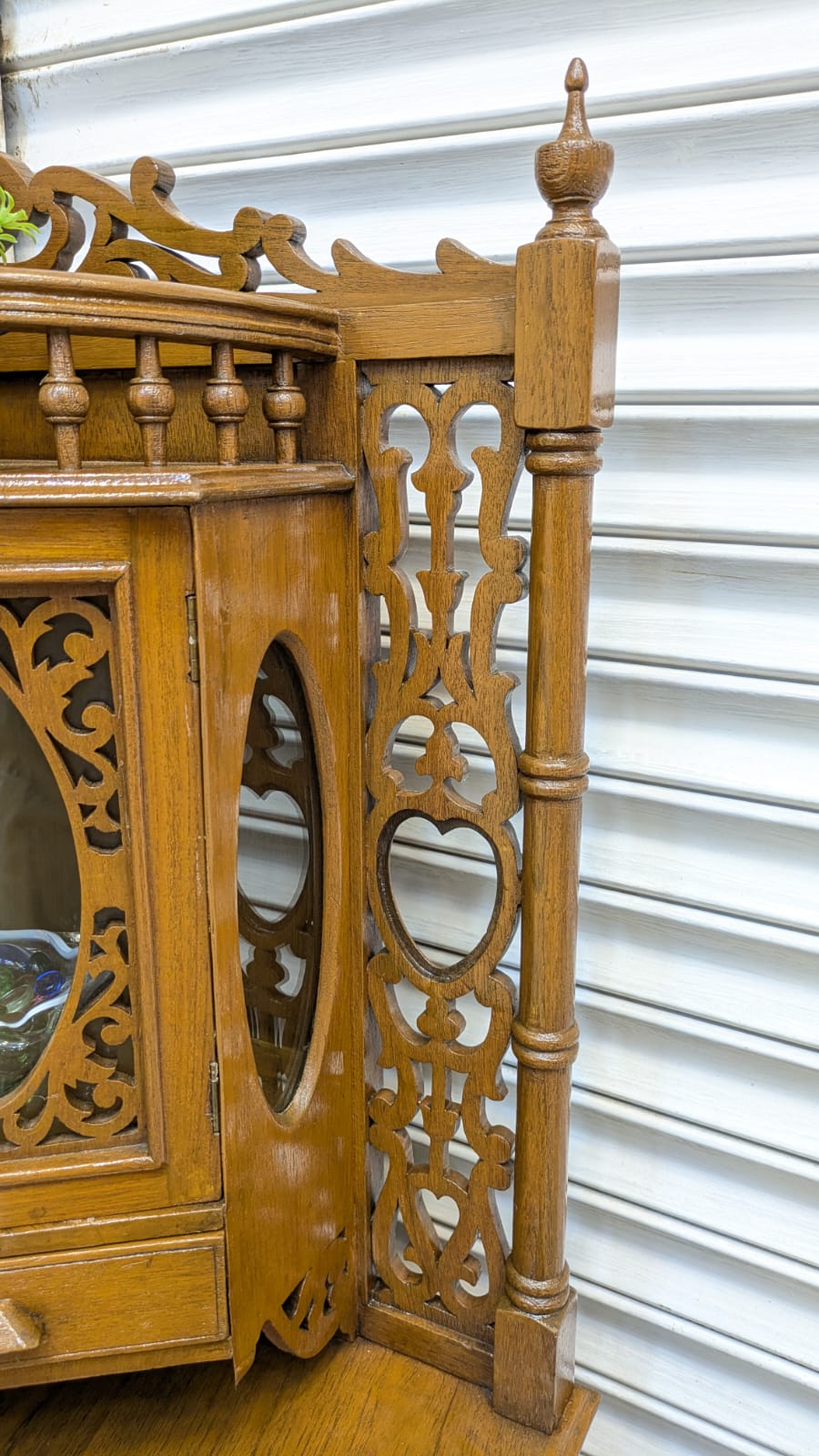 Antique Solid Burma Teak Wood Corner