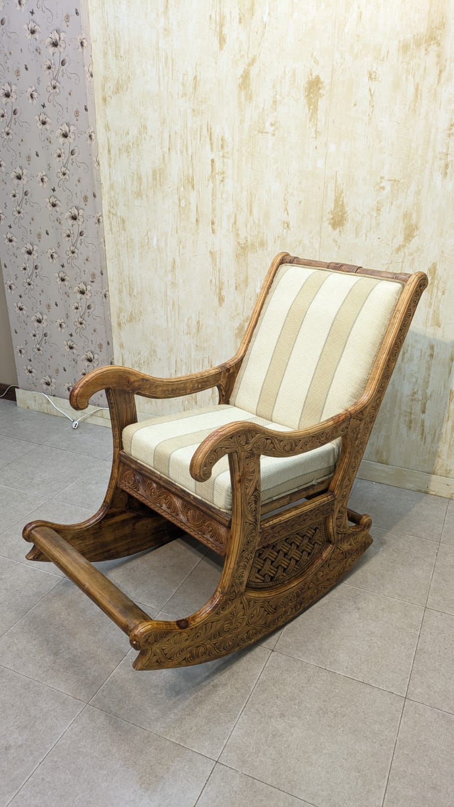 Solid Diyar Wood Rocking Chair
