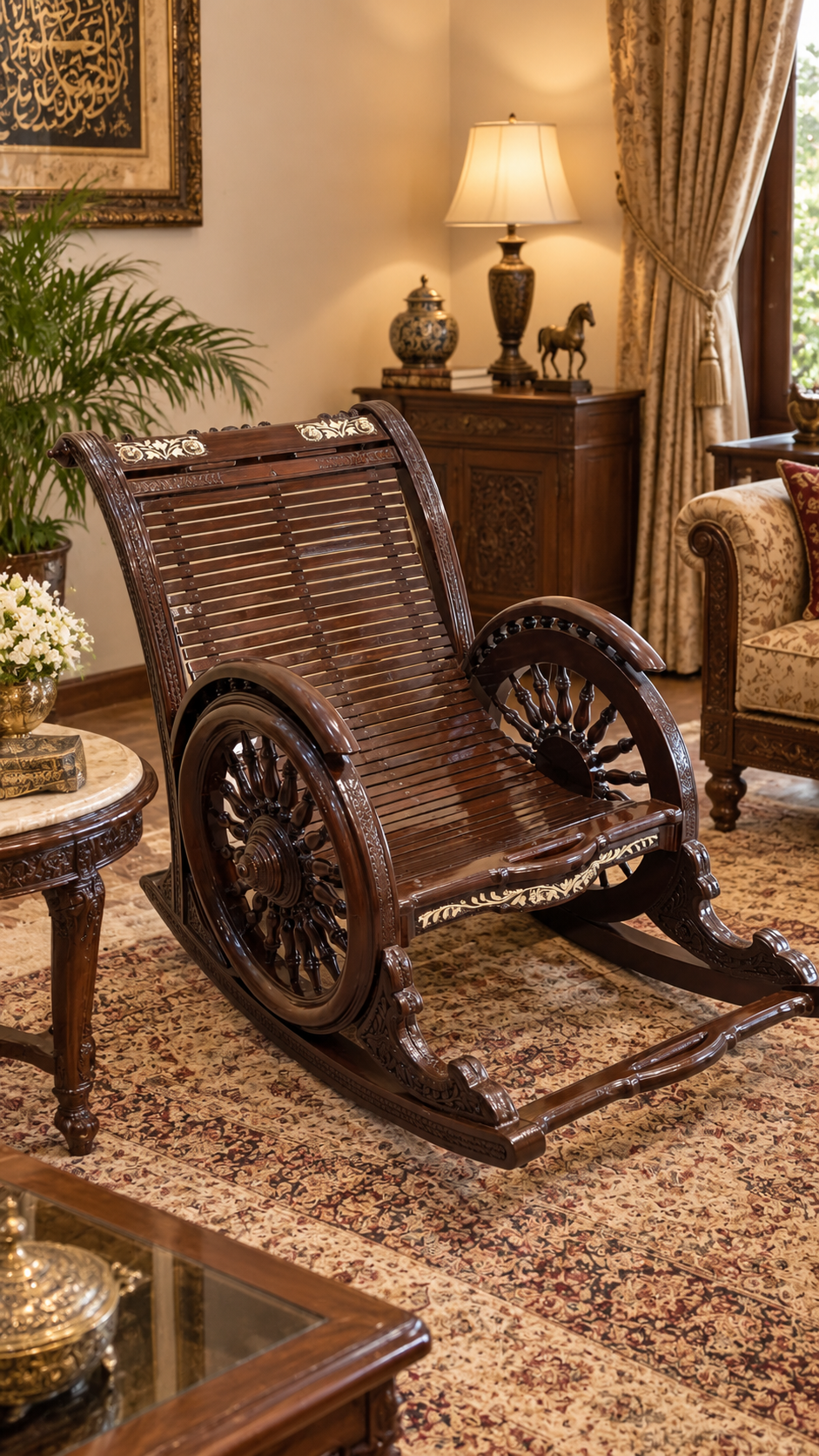 ROYAL SOLID SHEESHAM WOOD ROCKING CHAIR