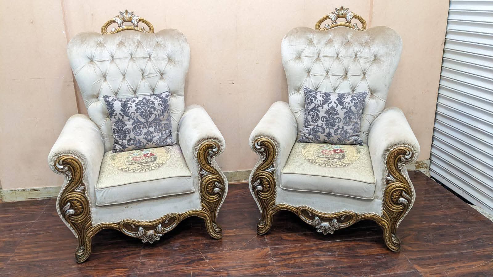 Pair Of High Back Chairs