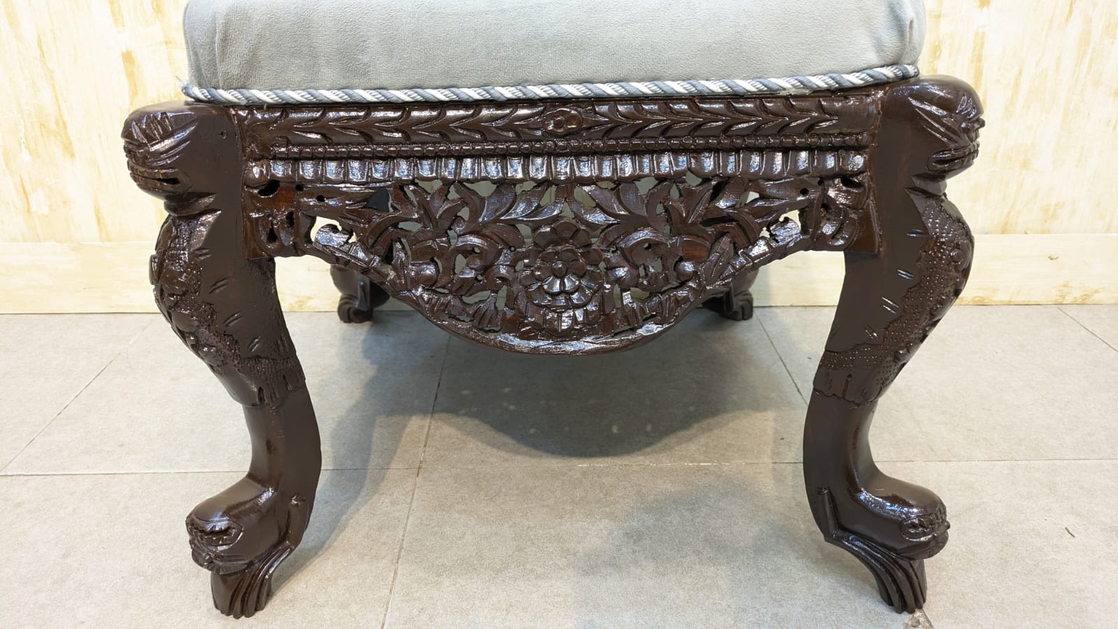Sheesham Wood Pair Of peri Chair with Ottoman