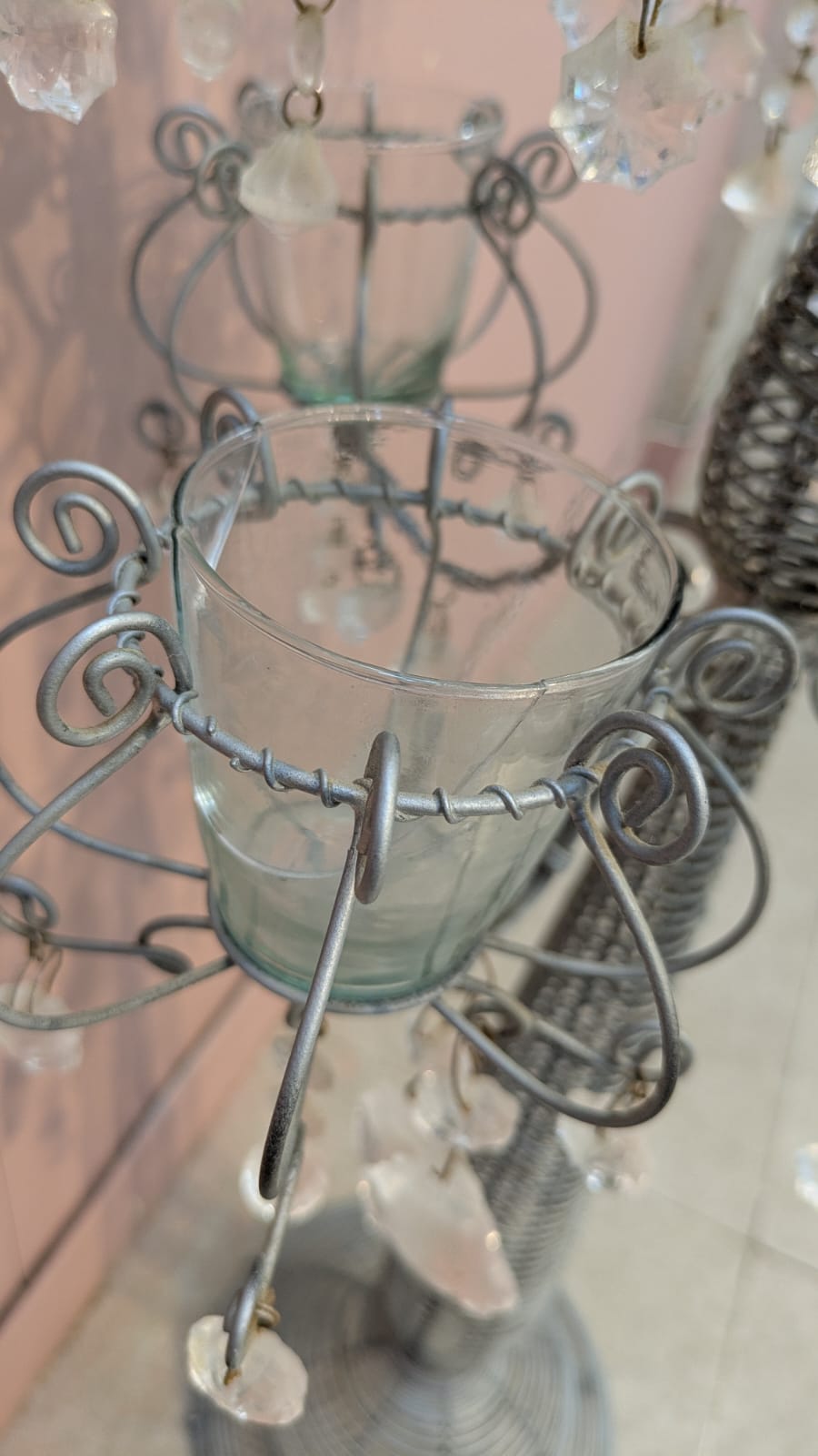 Elegant Silver-Toned Floor Candelabra