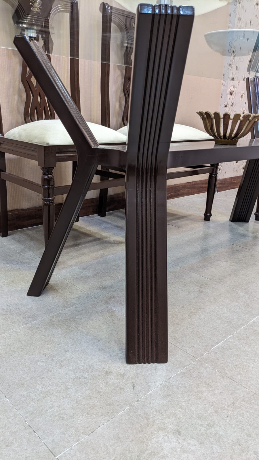 Solid Sheesham Wood 6 Seater Dining Table