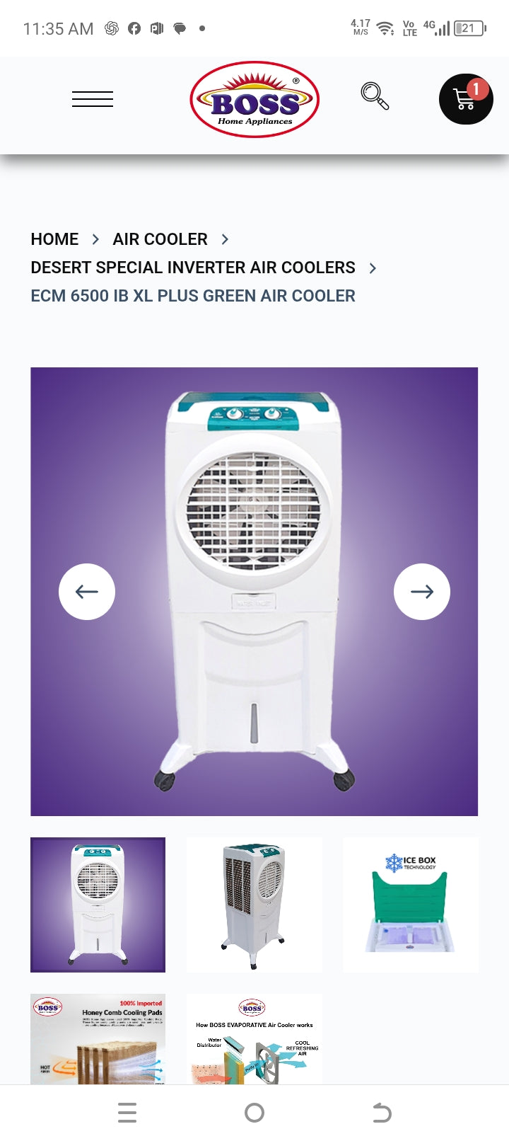 Boss Inverter Technology Air Cooler