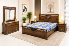 King Size Bed With 2 Side Tables and Dressing Table