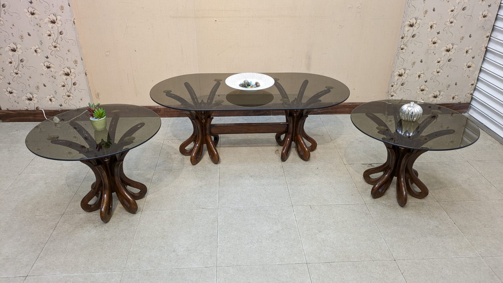 Center Table with 2 Side Tables