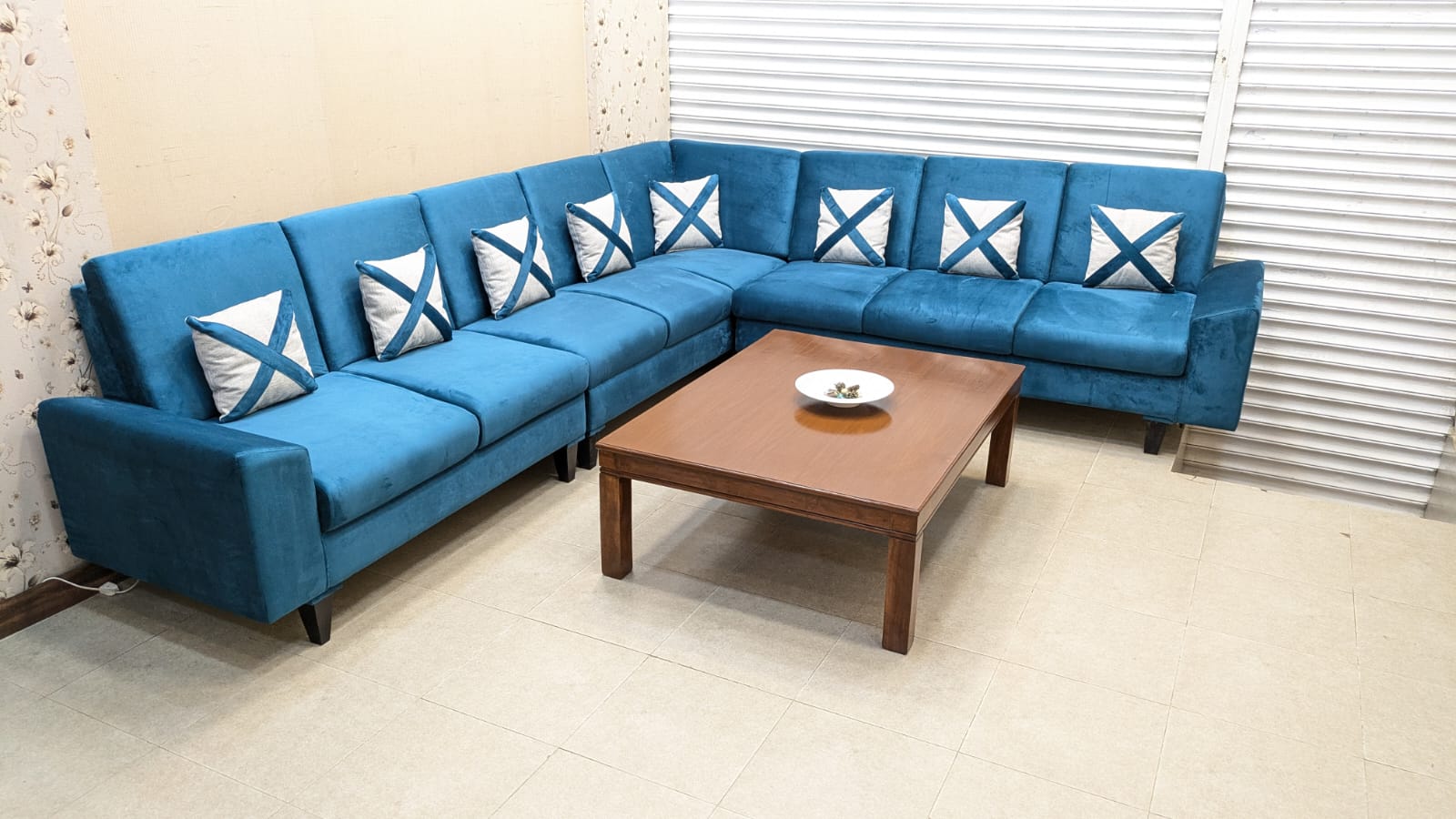 8 Seater L Shape Sofa Set