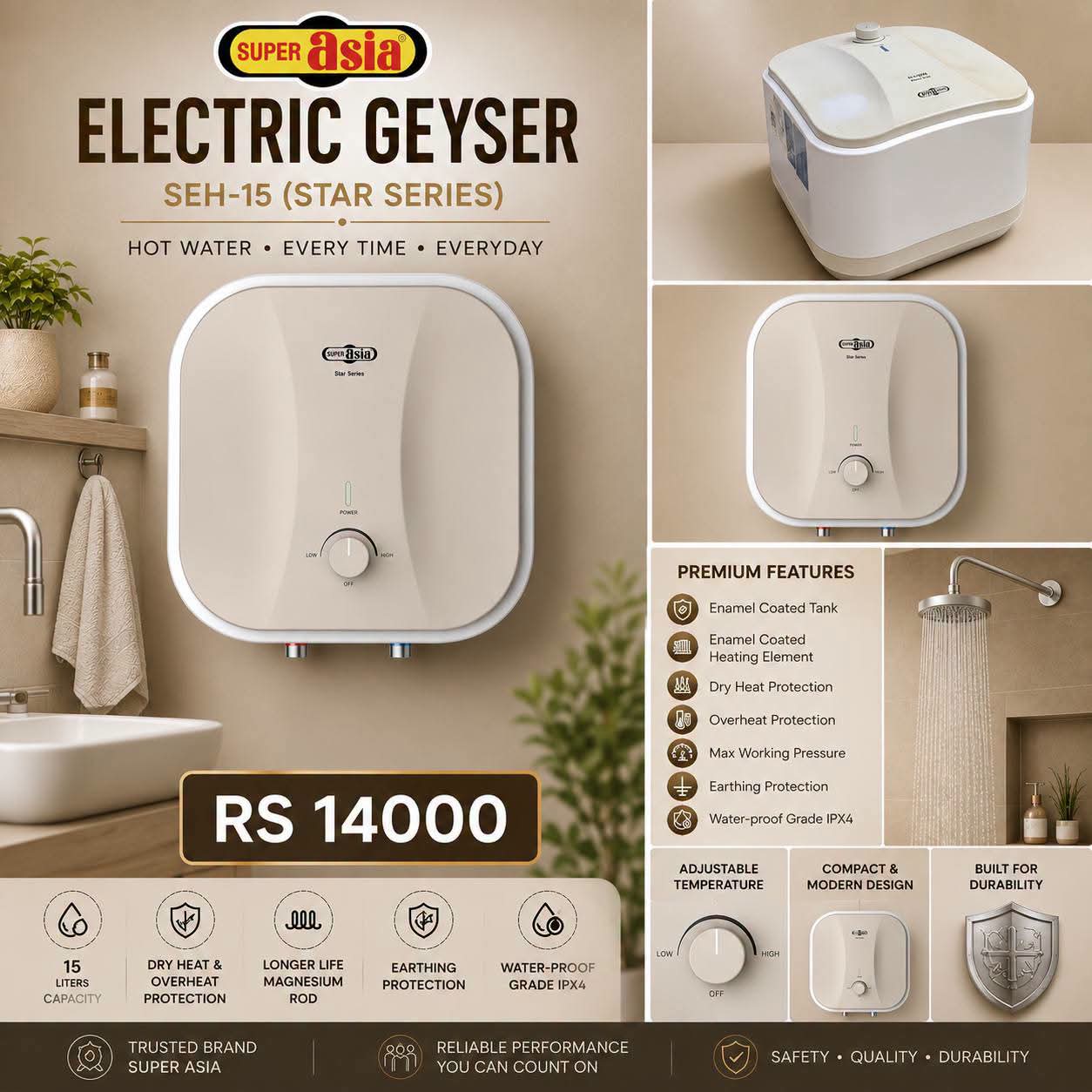 Electric Geyser – 15 Litres