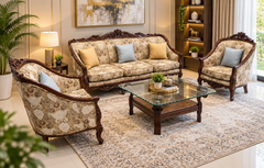 Solid sheesham Wood 5 Seater Sofa Set