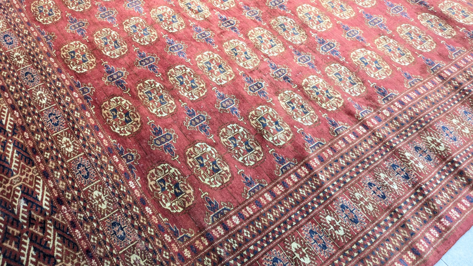 Vintage Bokhara Hand Knotted Carpet