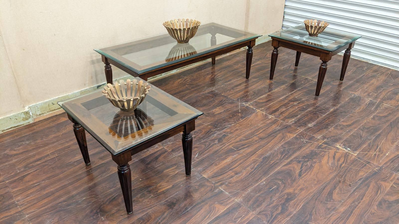 Solid Sheesham Wood Center and Side Tables