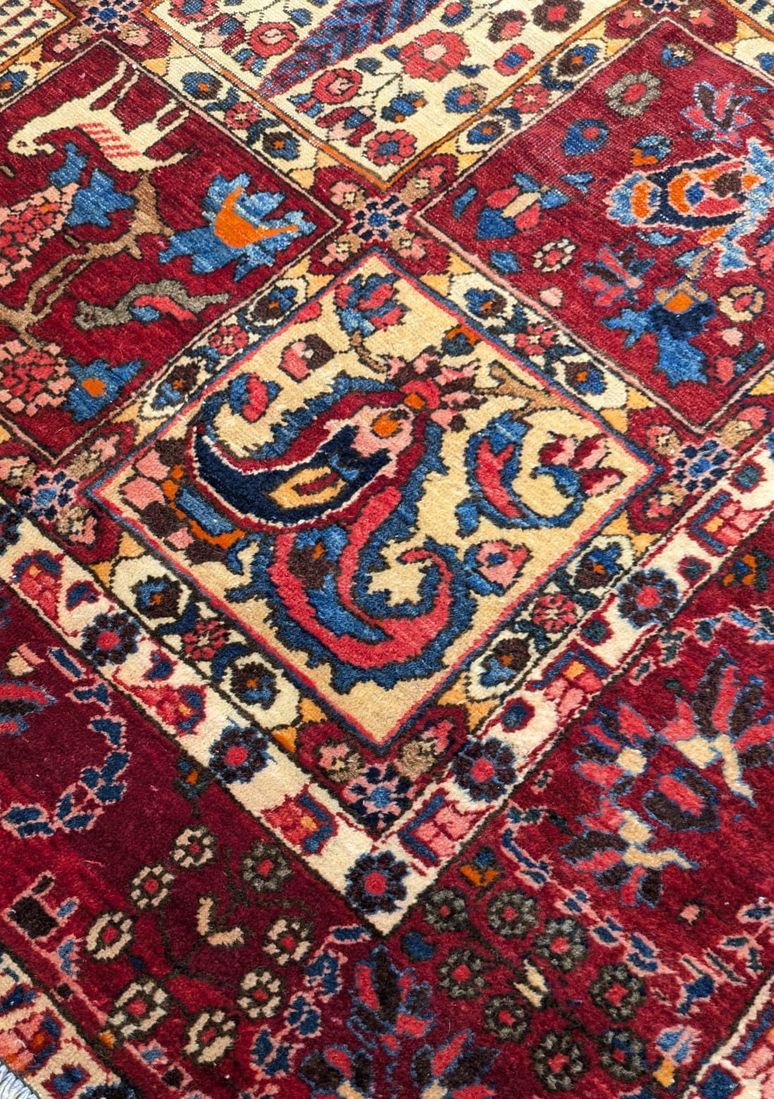 Vintage Bakhtiari Iran Hand Knotted Carpet