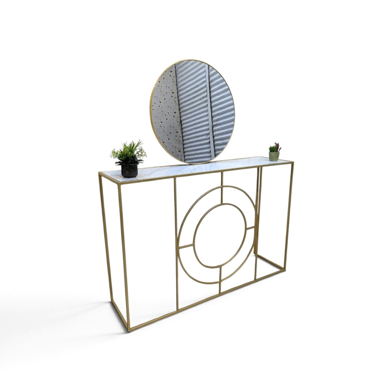 Console With Brand New Wall mounted Mirror