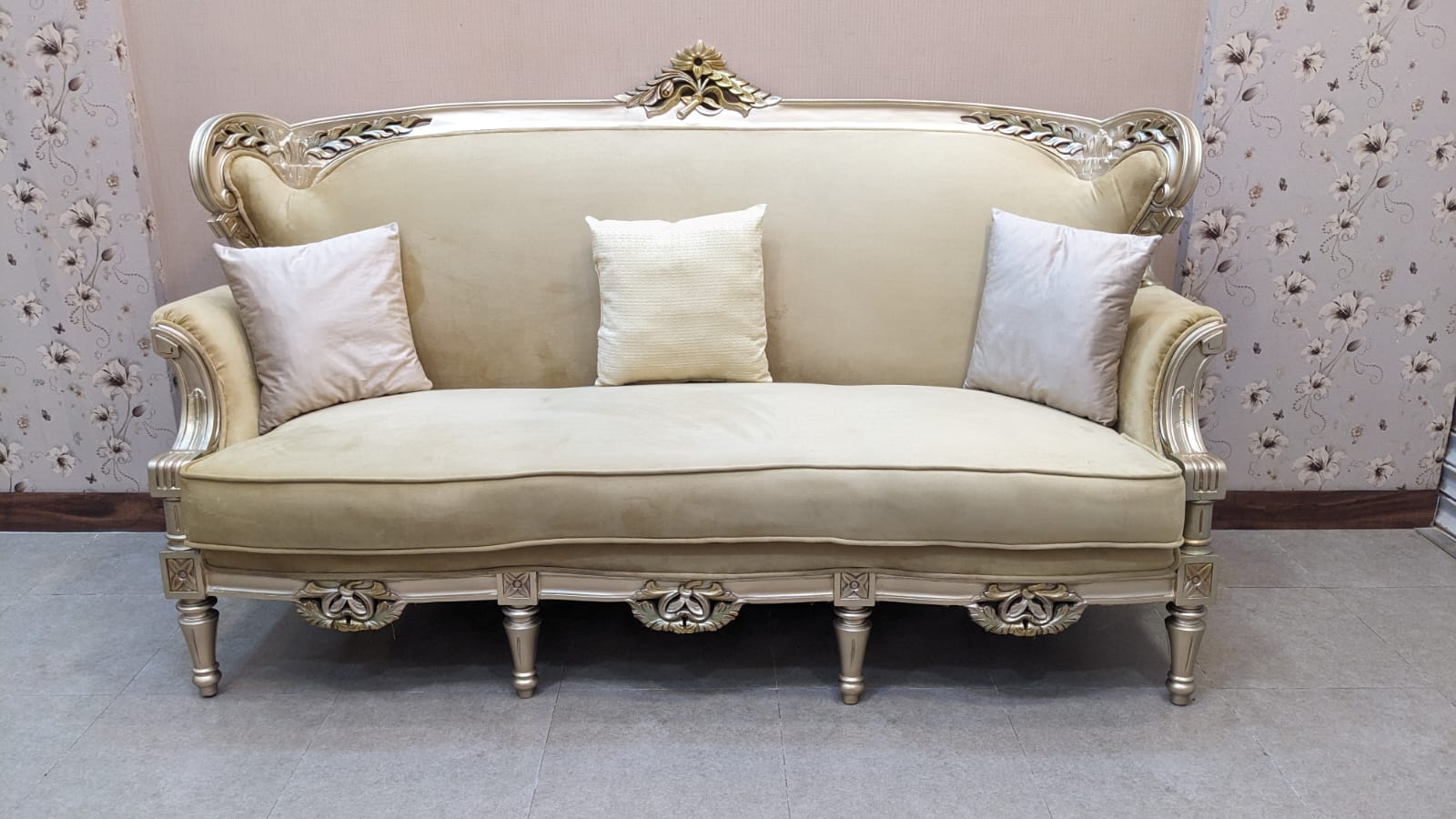 Solid Sheesham Wood 3 Seater Chinioti Sofa