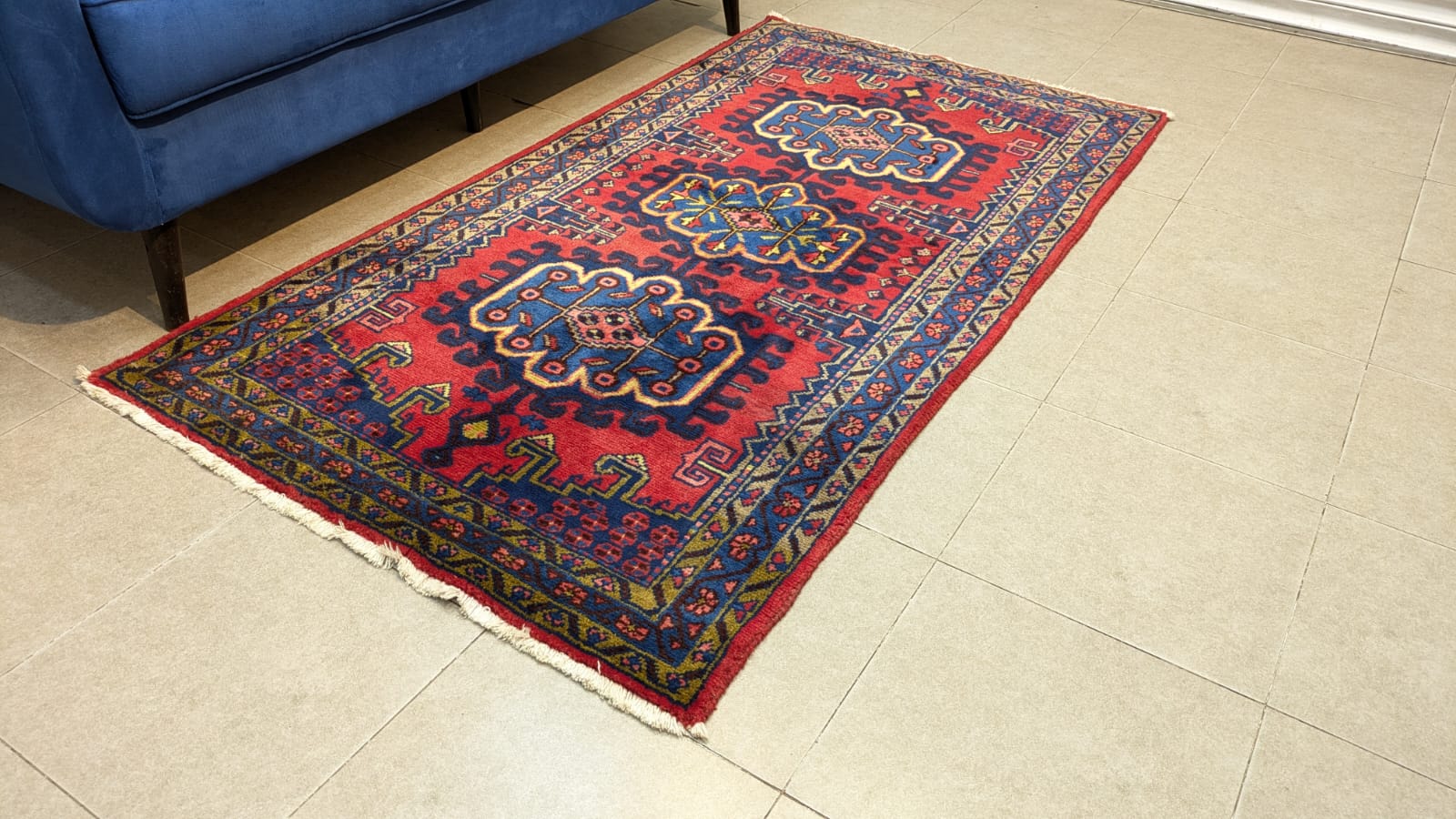 Vintage Persian Medallion Hand Knotted Carpet