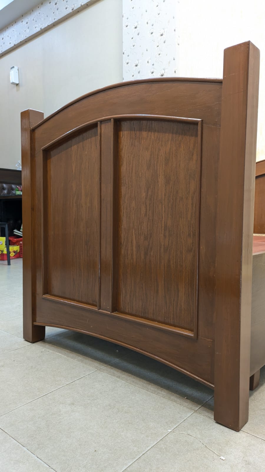 Oak wood & Oak Ply Single Bed With Storage Drawers