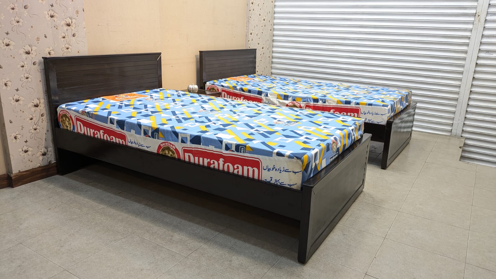 Pair of Single Beds with Dura Comfort Foam Mattresses