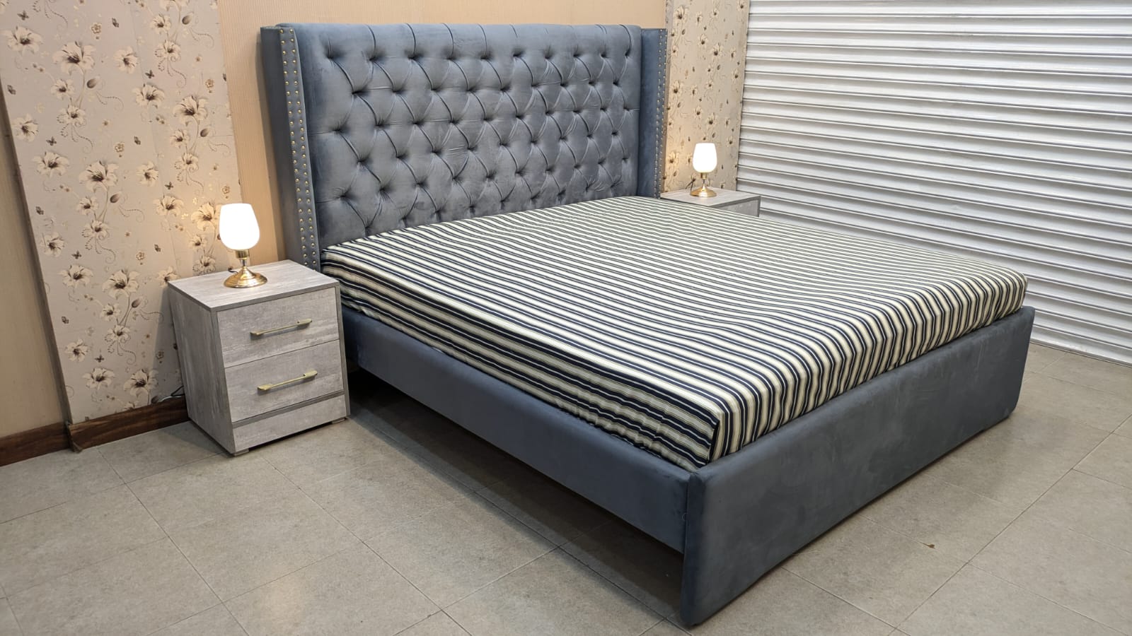 Brand New King Size Bed with 2 Side Tables