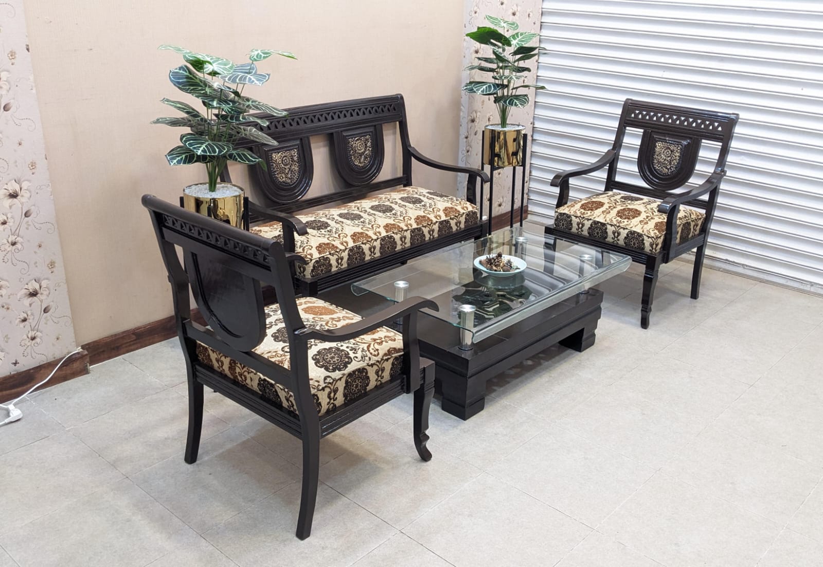 Solid Sheesham Wood 4 Seater Sofa Set
