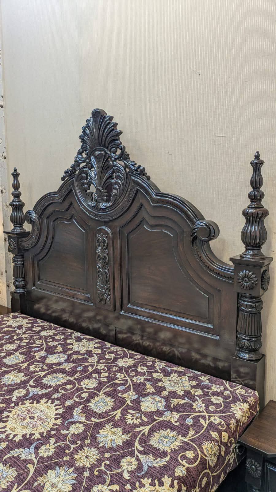 Solid Sheesham Wood King Size Bed Set