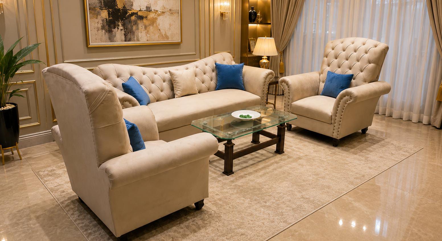 Elegant Design 5 Seater Sofa Set