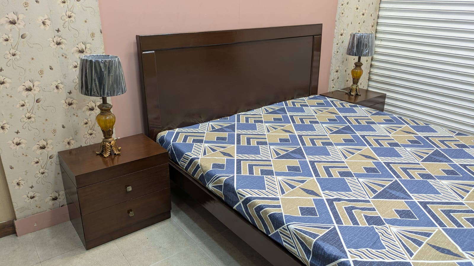 PLY Wood King Size Bed Set