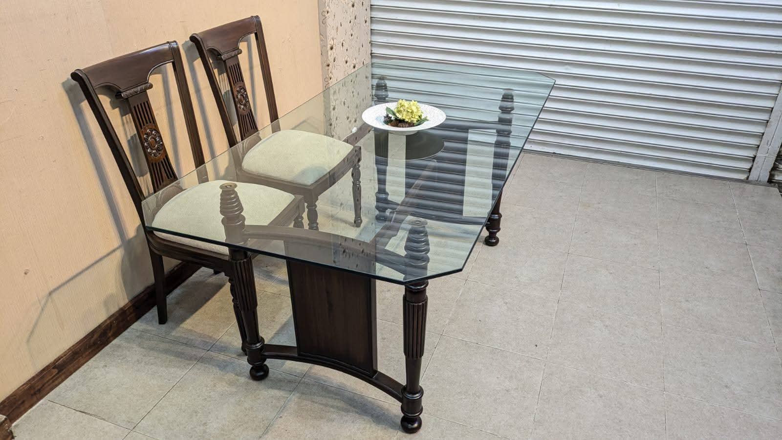 Solid Sheesham Wood 6 Seater Dining Table