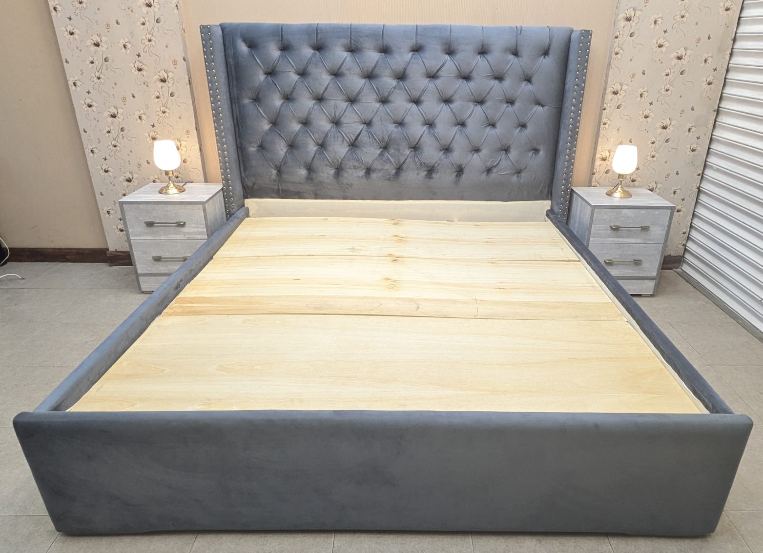 Brand New King Size Bed with 2 Side Tables